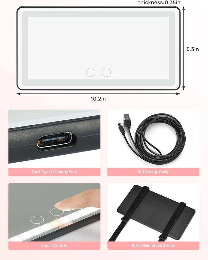 LED Light Car Mirror