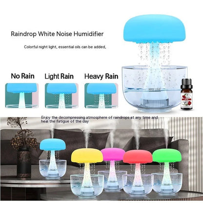 Jellyfish Raindrop Humidifier Ultrasonic Atomization Seven-color Ambience Light Cloud Rain Aroma Diffuser